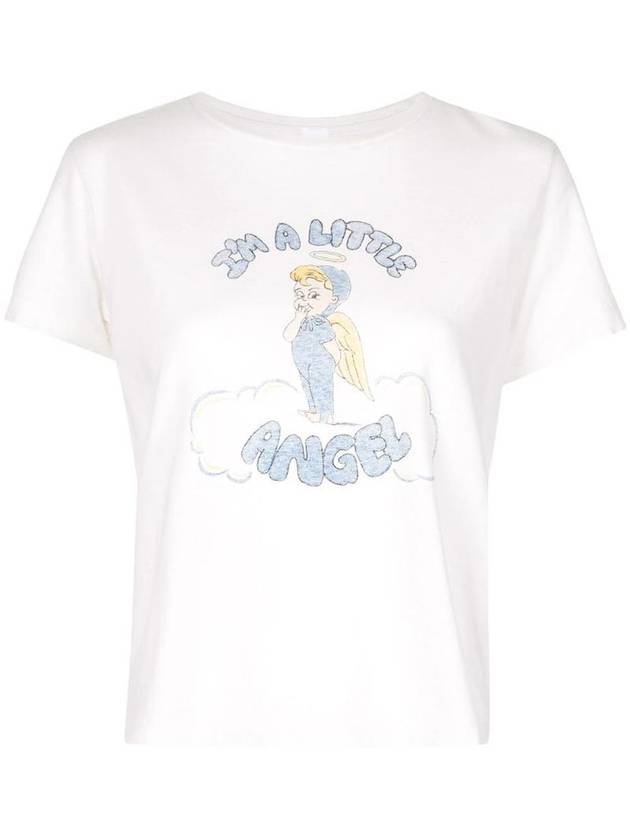 Little Angel Graphic Short Sleeve T Shirt White - RE/DONE - BALAAN 1