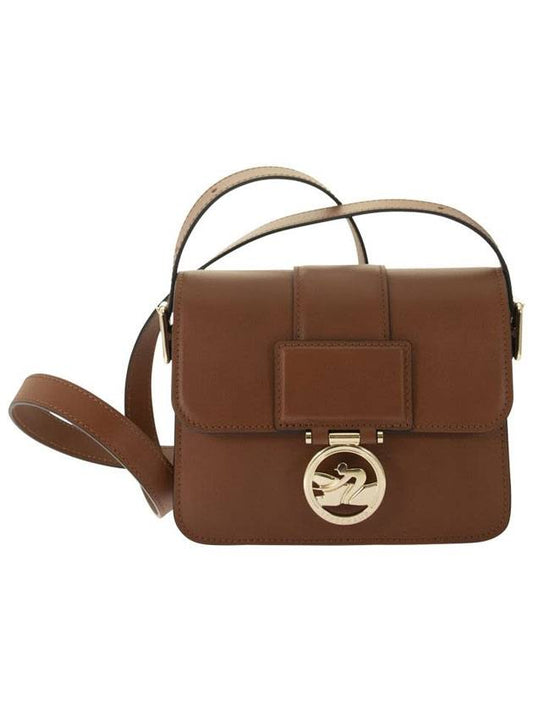 Box Trot Logo Small Leather Cross Bag Brown - LONGCHAMP - BALAAN 1