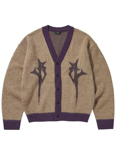 LOGO MOHAIR CARDIGAN BEIGE - LIBERE - BALAAN 1