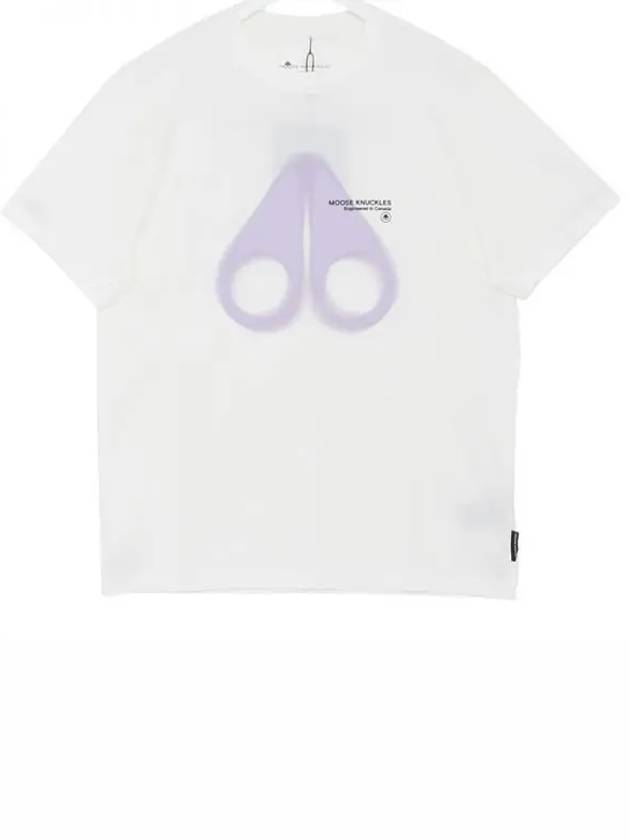 Maurice Logo Print Short Sleeve T-Shirt White - MOOSE KNUCKLES - BALAAN 2