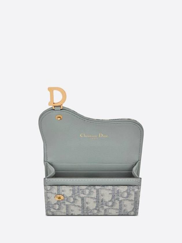 Saddle Flap Card Holder Grey  Oblique Jacquard - DIOR - BALAAN 5