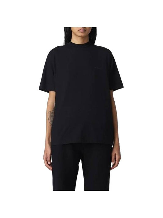 Women's Plain Cotton Short Sleeve T-Shirt Black - OFF WHITE - BALAAN 1