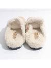 Women's Triangle Logo Shearling Lining Slippers Ecru - PRADA - BALAAN 4