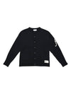 F Logo Round Wool Cardigan Black - FFEFF STUDIO - BALAAN 1