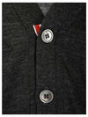 Men's Sustainable Classic Diagonal Wool Cardigan Dark Grey - THOM BROWNE - BALAAN 5