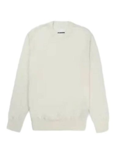 Lightweight Crew Neck Merino Wool Knit Top White - JIL SANDER - BALAAN 1