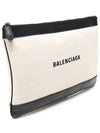 420407 Cotton Canvas Navy Clip M Clutch - BALENCIAGA - BALAAN 3