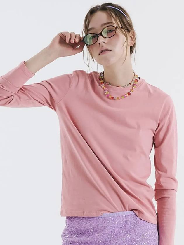 Round tee long sleeve tshirt pink orange 0110 - VOYONN - BALAAN 5