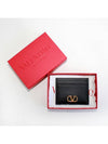 Gold Hardware Leather Card Wallet Black - VALENTINO - BALAAN 2