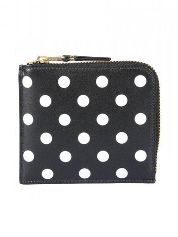 Polka Dot Zipper Coin Purse Black - COMME DES GARCONS WALLET - BALAAN 1