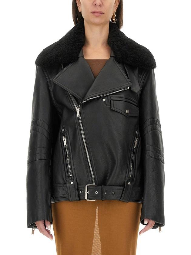 LEATHER BIKER JACKET - SAINT LAURENT - BALAAN 1