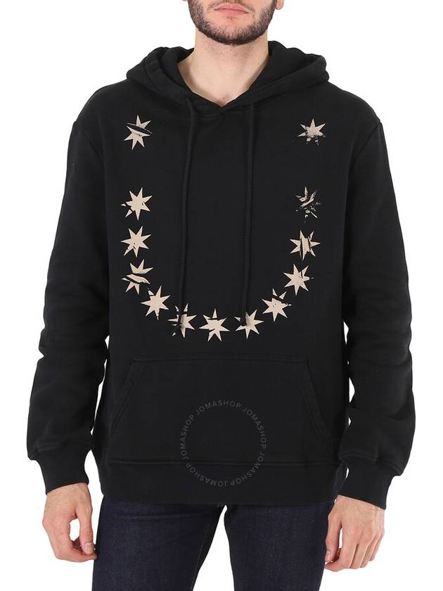 424 Men's Star Print Hoodie In Black, Size X-Small - 424 - BALAAN 1