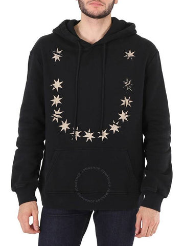 424 Men's Star Print Hoodie In Black, Size X-Small - 424 - BALAAN 1