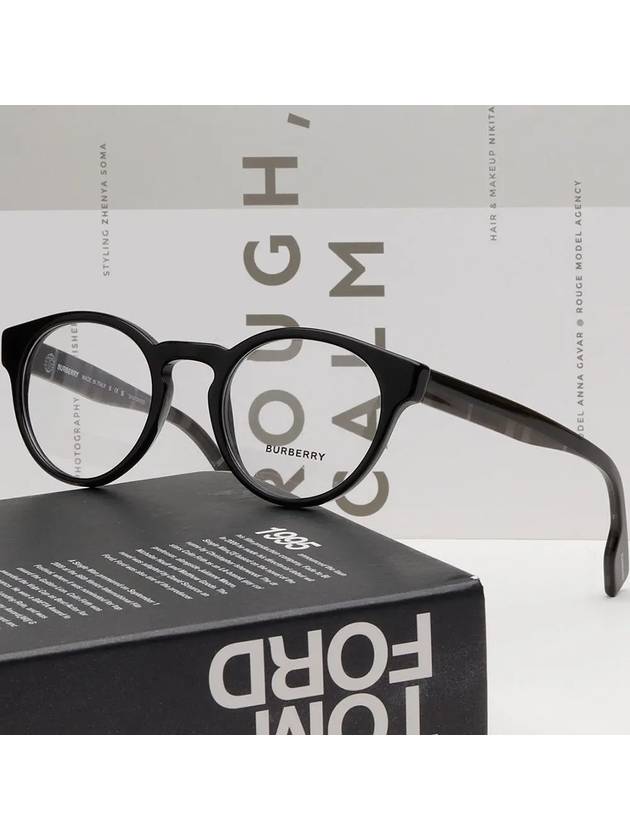 Eyewear Grant Round Eyeglasses Black - BURBERRY - BALAAN 3