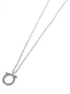 Gancini Large Brass Necklace Palladium - SALVATORE FERRAGAMO - BALAAN 2