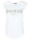 Beads logo epaulet tank top white 128525 - BALMAIN - BALAAN 6