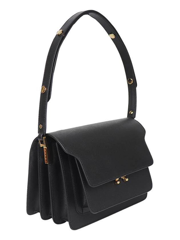 Saffiano Trunk Medium Shoulder Bag Black - MARNI - BALAAN 4