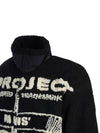 Y Project Men's Fleece Zipup Jacket JACK103S25 BLACK OFF WHITE - Y/PROJECT - BALAAN 5