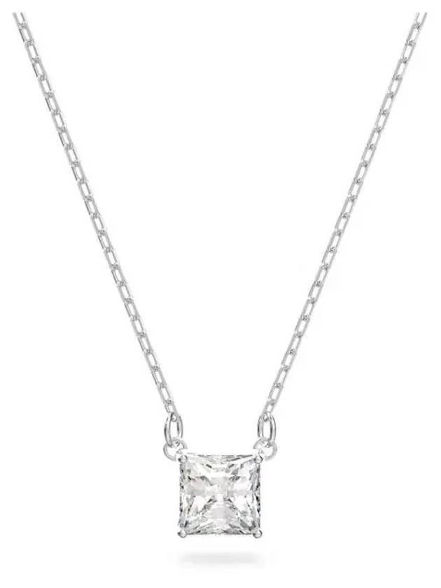 Stilla Attract Square Cut Crystal Pendant Necklace Silver - SWAROVSKI - BALAAN 2