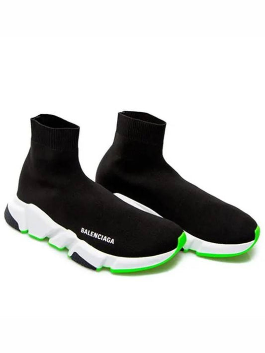 Men's Speedrunner Green Sole High Top Sneakers Black - BALENCIAGA - BALAAN 2