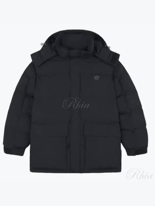 Puffer Bold Fox Head Patch Nylon Hood Padding Black - MAISON KITSUNE - BALAAN 2