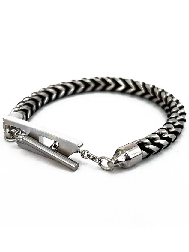 Stainless Steel Woven Chain Bracelet Silver - DIESEL - BALAAN 4