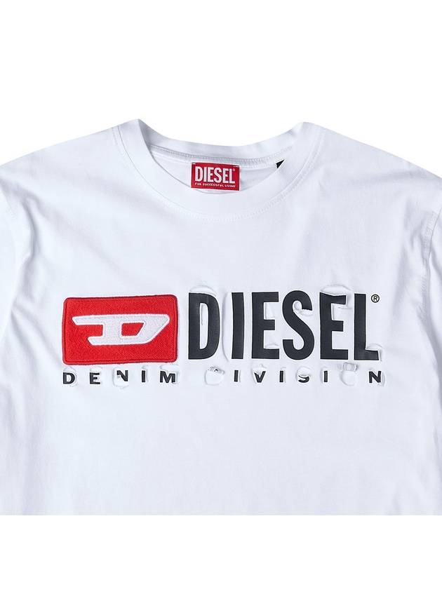 Logo Print Short Sleeve T-shirt White - DIESEL - BALAAN.