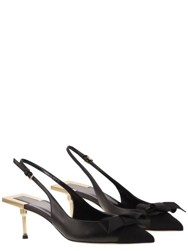 Nappa leather slingback with satin bow - ELISABETTA FRANCHI - BALAAN 4