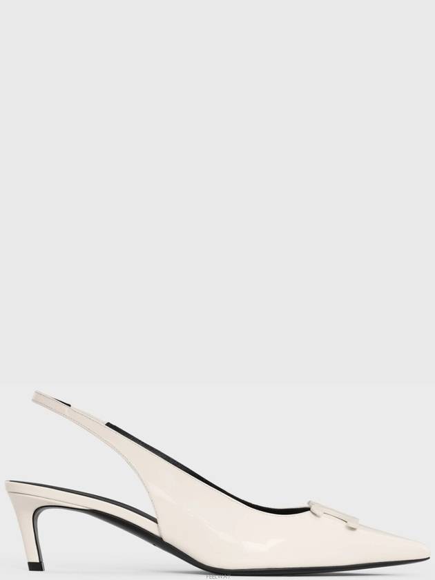 Alma Triomphe Patent Calfskin Slingback Heel White - CELINE - BALAAN 3