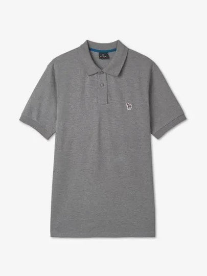 Regular Fit Zebra Logo Short Sleeve Polo Shirt Grey - PAUL SMITH - BALAAN 2