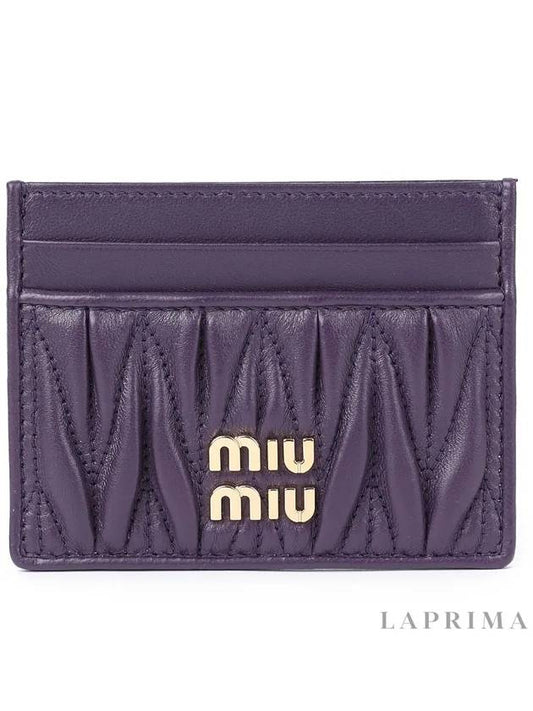 Materasse Nappa Leather Card Holder Purple - MIU MIU - BALAAN 2