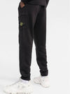 Waffen Patch Cotton Fleece Track Pants Black - STONE ISLAND - BALAAN 5