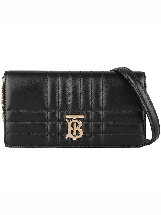 Women's Detachable Strap Quilted Leather Lola Cross Bag Black Light Gold - BURBERRY - BALAAN 2