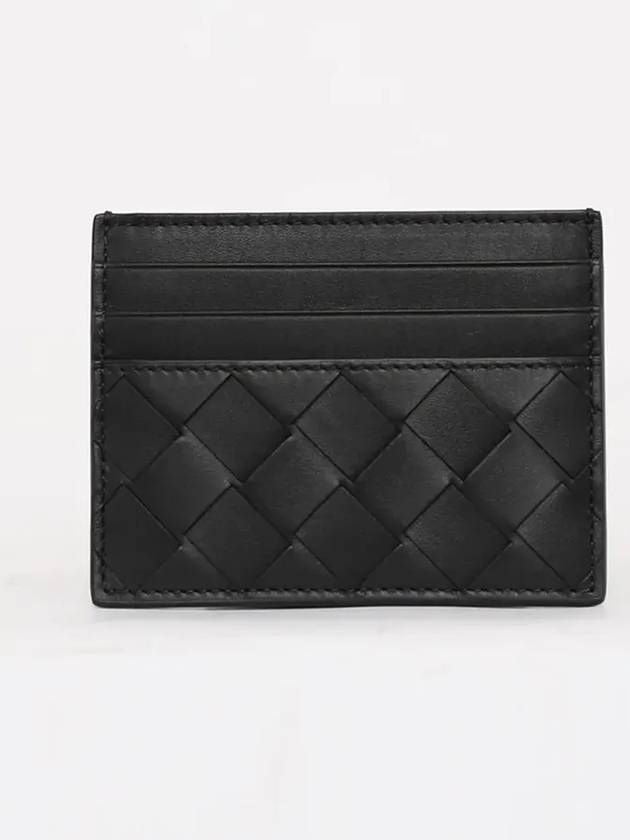 Intrecciato Leather Card Wallet Black - BOTTEGA VENETA - BALAAN 4