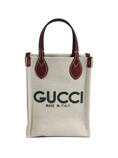 Logo printed canvas super mini tote bag - GUCCI - BALAAN 1