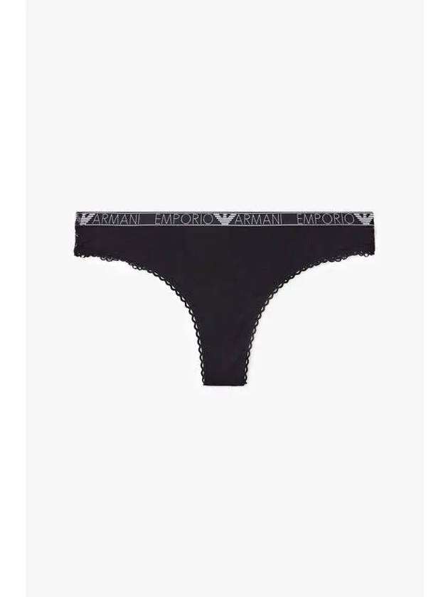 UNDERWEAR Women s Flower Embroidery Brazilian Briefs Black - EMPORIO ARMANI - BALAAN 1