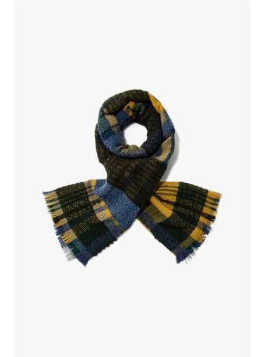 Check pattern boucl wool scarf blue - PAUL SMITH - BALAAN 1