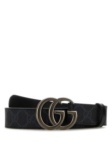 GG Marmont Thin Supreme Canvas Belt Black - GUCCI - BALAAN 1