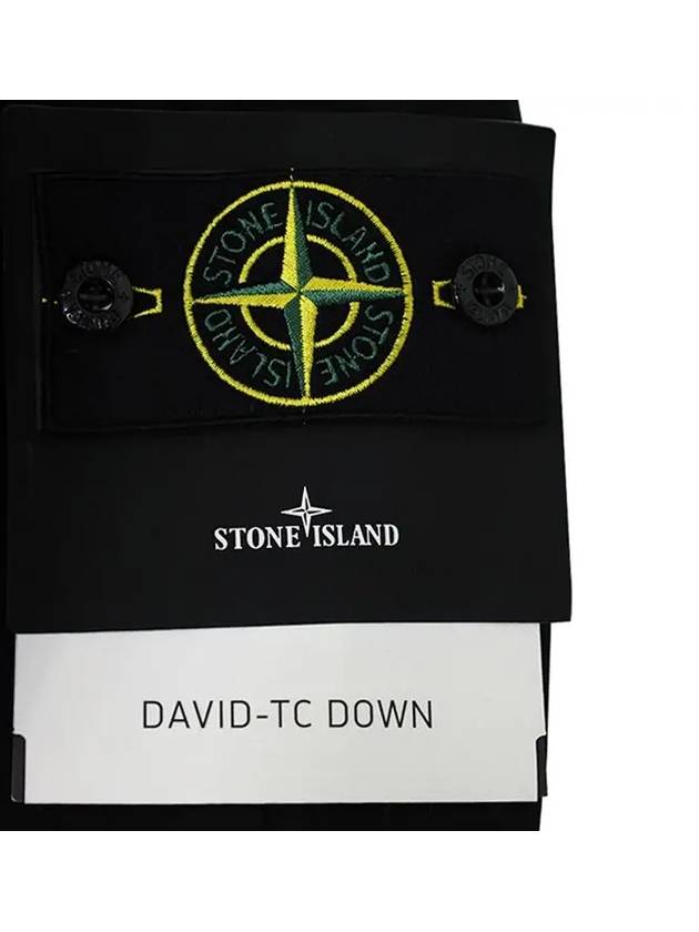 Logo David TC Down Hooded Jacket Black - STONE ISLAND - BALAAN 5