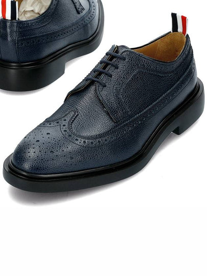 Pebbled Leather Derby Navy - THOM BROWNE - BALAAN 2