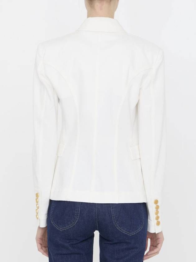 Women s Double Gold Button Cotton Jacket White - BALMAIN - BALAAN 5