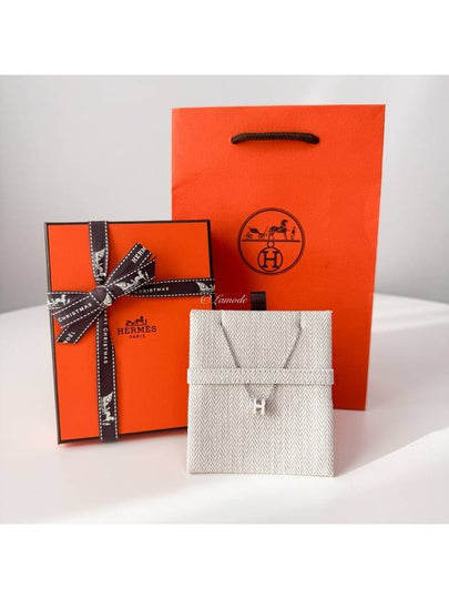 Mini Pop H Pendant Necklace Palladium Blanc - HERMES - BALAAN 2