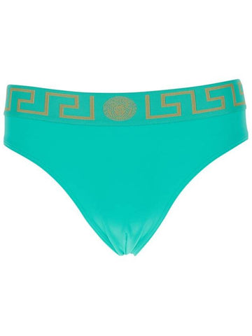 Green Speedo With Greca Detail In Tech Fabric Man - VERSACE - BALAAN 1