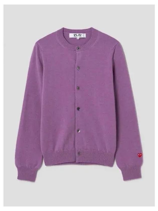 Women s Pastel Small Red Heart Wappen Spring Fall Cardigan Purple Domestic Product GM0024010927818 - COMME DES GARCONS PLAY - BALAAN 1