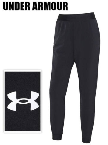 Women's Rival High Rise Woven Track Pants Black - UNDER ARMOUR - BALAAN 1