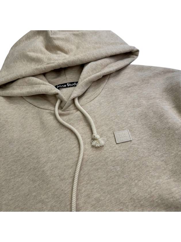 Face Patch Cotton Hoodie Oatmeal Melange - ACNE STUDIOS - BALAAN 4