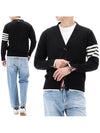 Wool 4-Bar Cardigan Black - THOM BROWNE - BALAAN 2