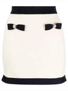 24 CREAM KNIT BOW MINI SKIRT RS24152SKC - SELF PORTRAIT - BALAAN 1