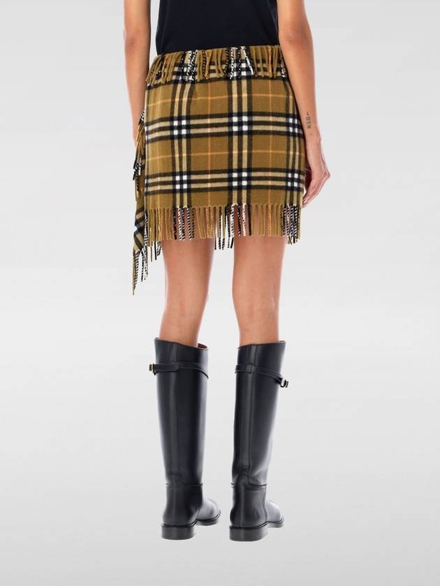 Check Wool Cashmere A-Line Skirt Oxide - BURBERRY - BALAAN 3