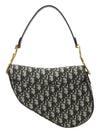 Saddle Oblique Jacquard Shoulder Bag Navy - DIOR - BALAAN 4